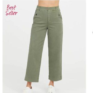 SPANX Olive Green Wide-Leg Trousers